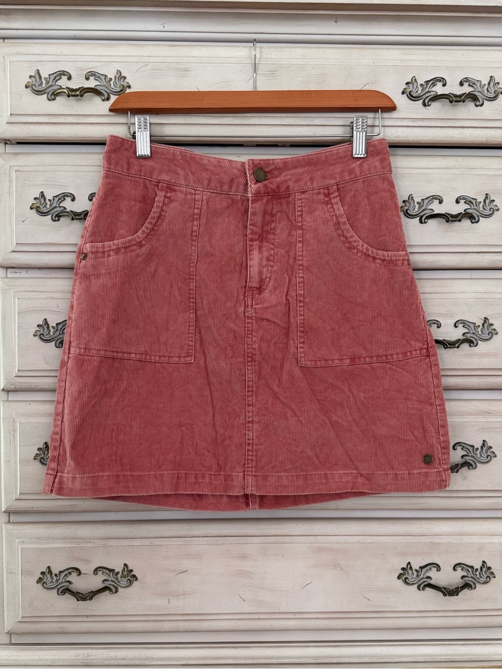 Roxy Pink Corduroy Mini Skirt